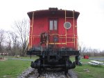 End of Ironton Railroad caboose #6 featuring the "Porthole" window